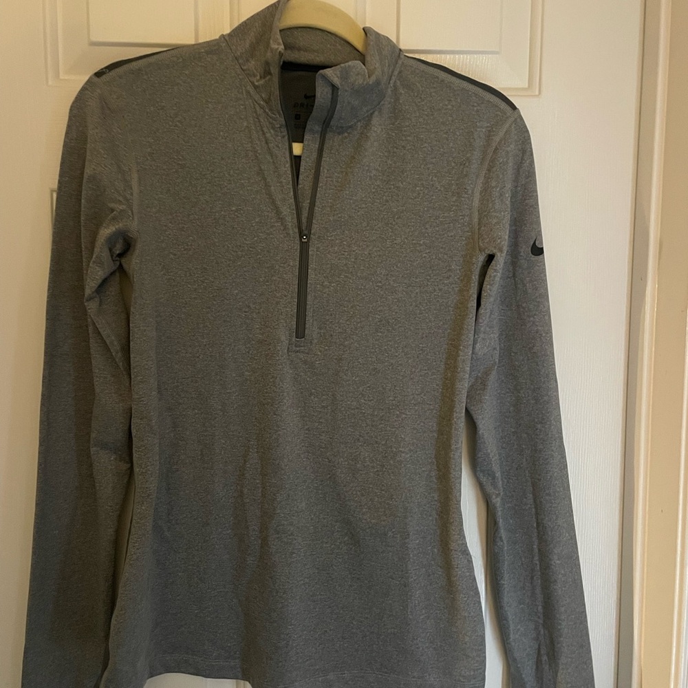 Nike Heather Gray Quarter-Zip Top